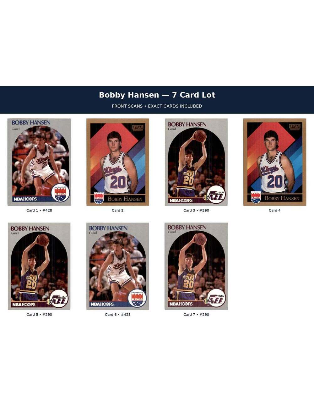 Bobby Hansen Basketball Cards 7 Card Lot